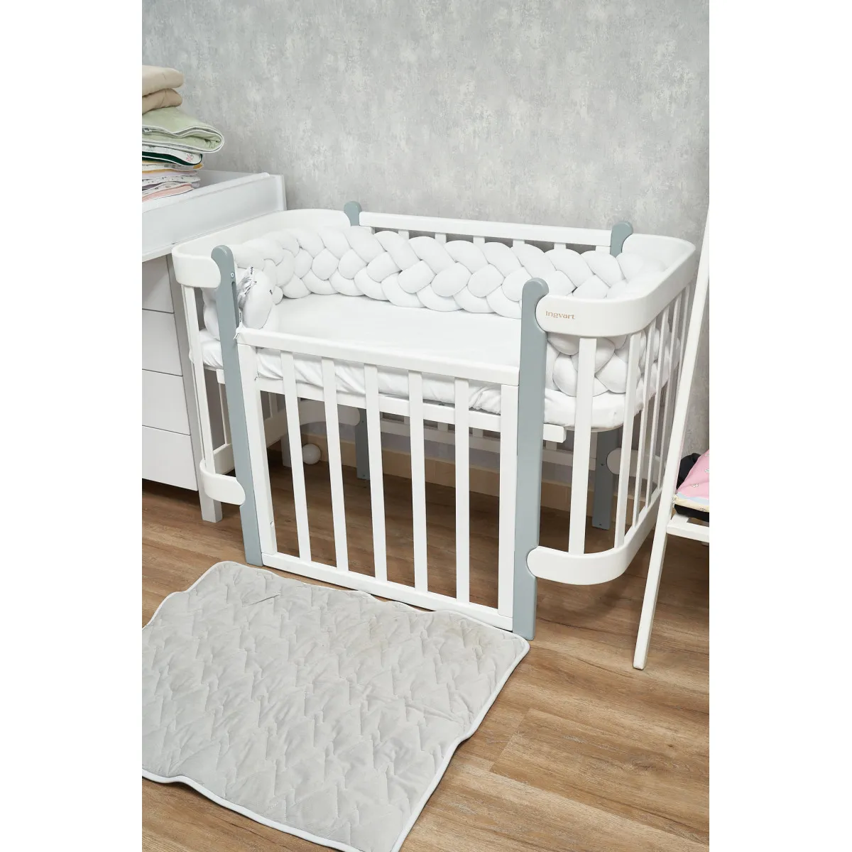 Бампер - косичка Twins 4-х прядна 240 см 2020-K4-240-01, white